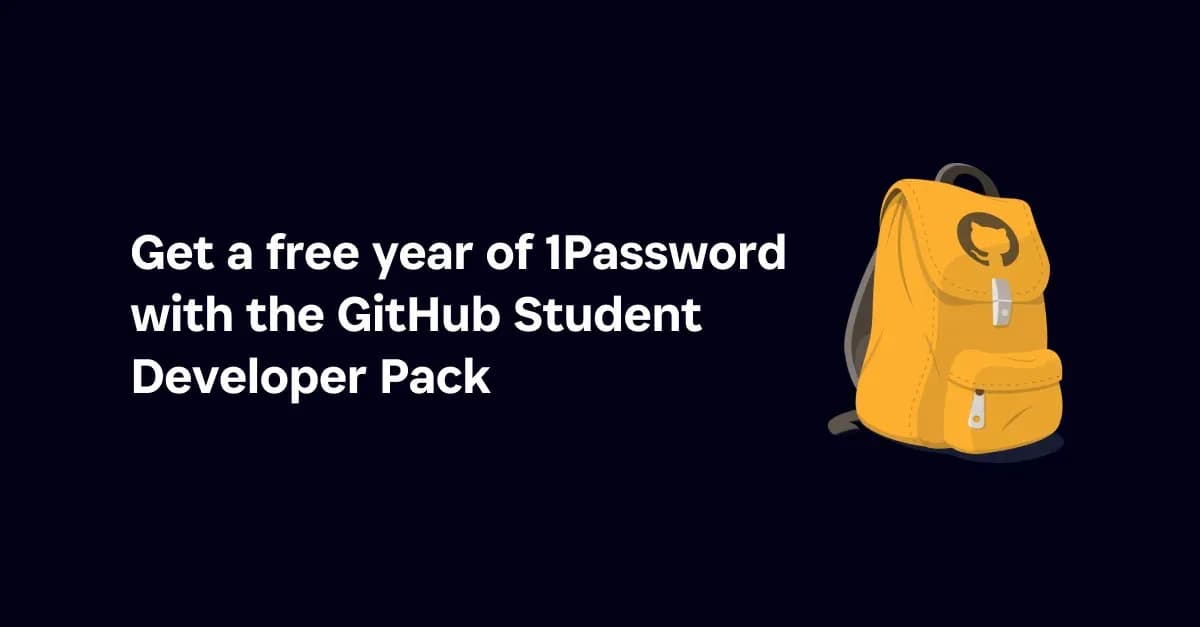 1Password 学生は無料のキャンペーン画像